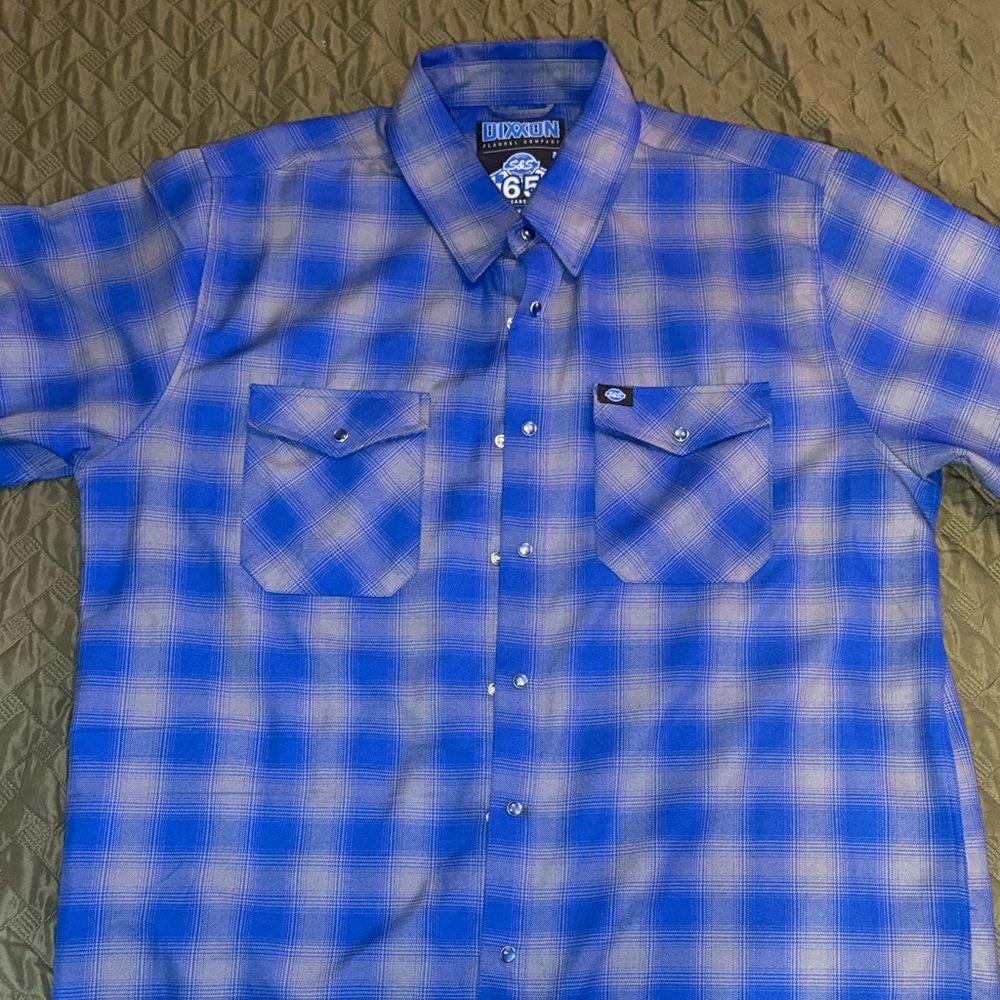 DIXXON Blue and Black Plaid Casual Shirt
